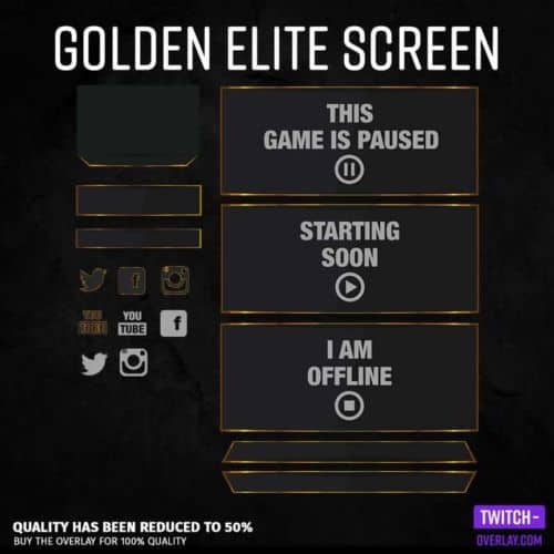 Screen für Streamer im Golden Elite Design.