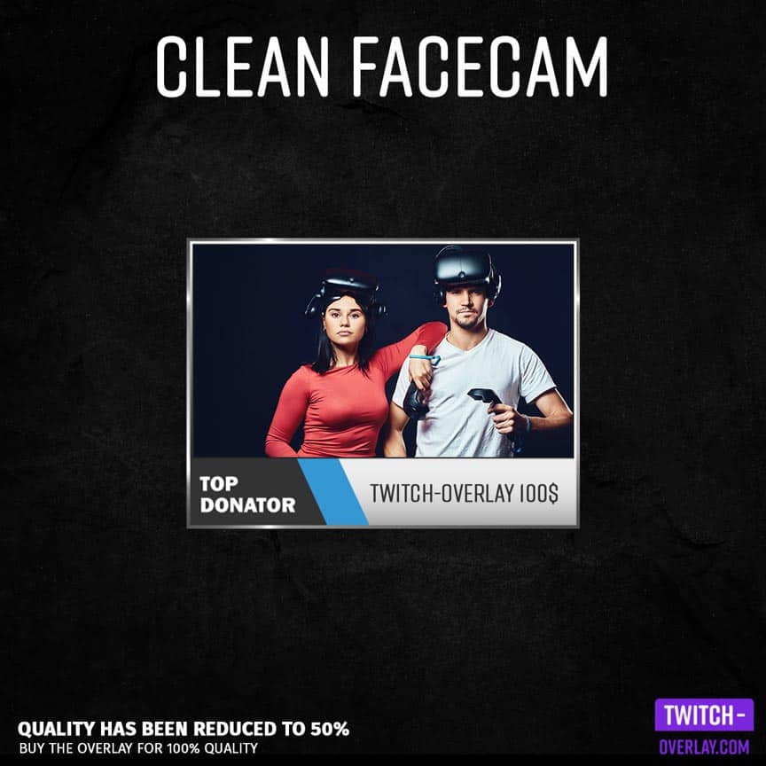 Preview Image of Clean Facecam Overlay in the color blue
