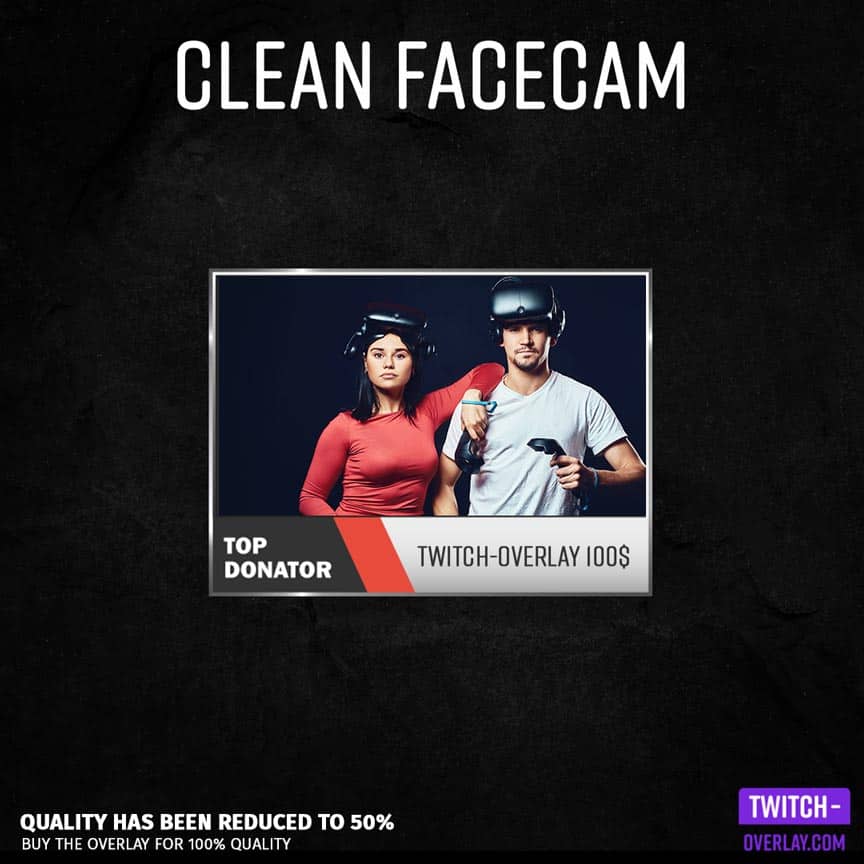 Preview Image of Clean Facecam Overlay in the color red
