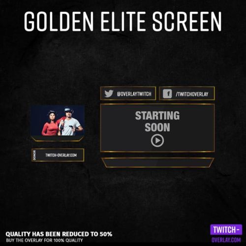 Preview Picture mocked up Screen for streamers in Golden Elite design