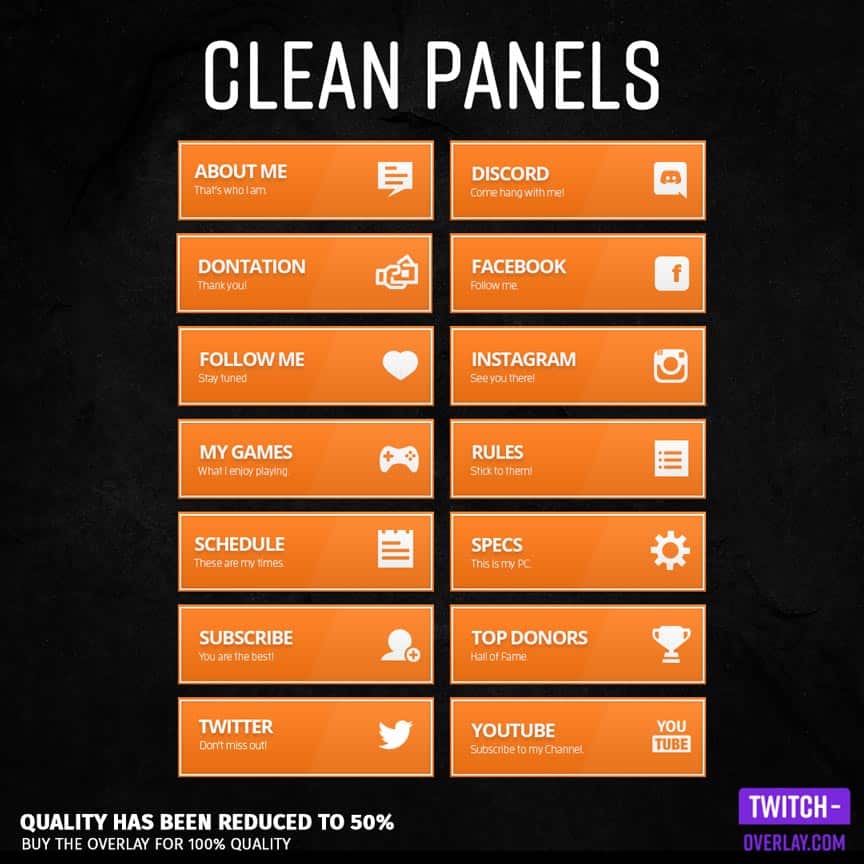 Preview Image of the Clean Stream Panels orange