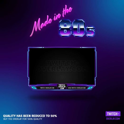 80s Retro Facecam Overlay for Twitch, Youtube and other streaming platforms