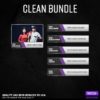 Preview Image for the Clean Streaming Bundle which includes Facecam, Screens, Panels and Overlay color purple