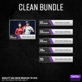 Preview Image für das Clean Streaming Bundle which includes Facecam, Screens, Panels and Overlay Farbe Lila.