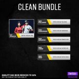 Preview Image für das Clean Streaming Bundle which includes Facecam, Screens, Panels and Overlay Farbe Gelb.