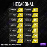 Hexagonal streaming panels for Twitch preview image with all panels in the color yellow