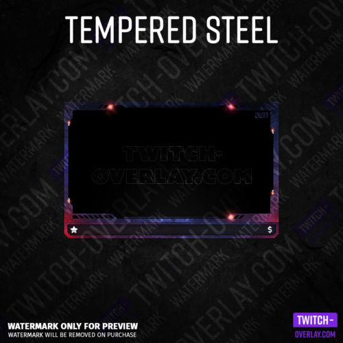 Webcam Overlay Tempered Steel for Twitch streams in the color red