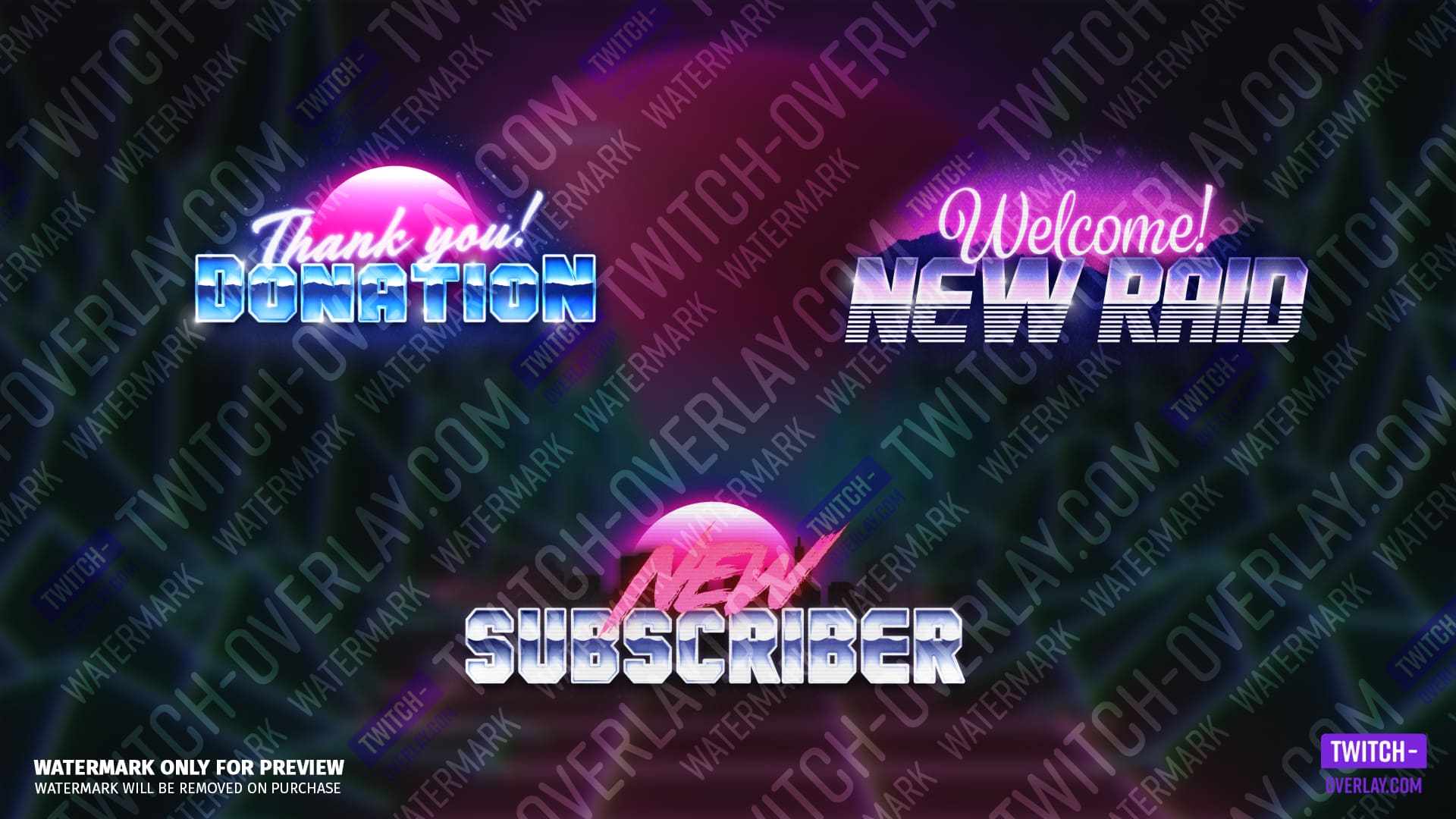 Synthwave - Twitch Overlay, Alerts & Widgets on Behance