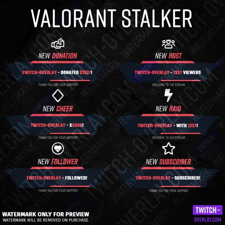 Animated Valorant Stream Alerts | #1 