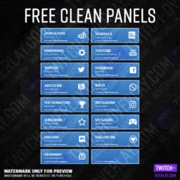 Kostenlose Clean Twitch Panels in der Farbe Blau