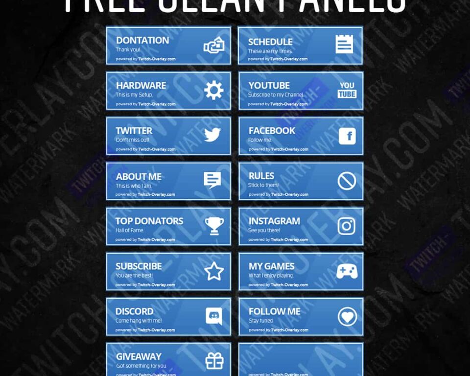 Free Clean Twitch Panels