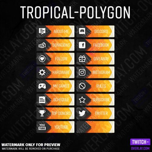 Tropical-Polygon Twitch Panels