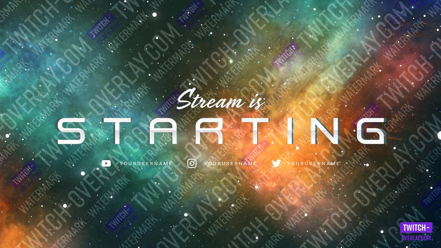 Starting Screen aus dem Nebula Galaxy Stream Bundle für Twitch, Facebook und YouTube Streams Preview
