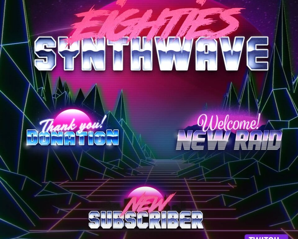 80s Synthwave Animated Alerts