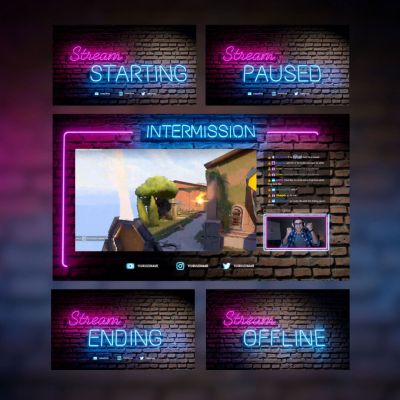 Neon Lights Stream Screen Bundle