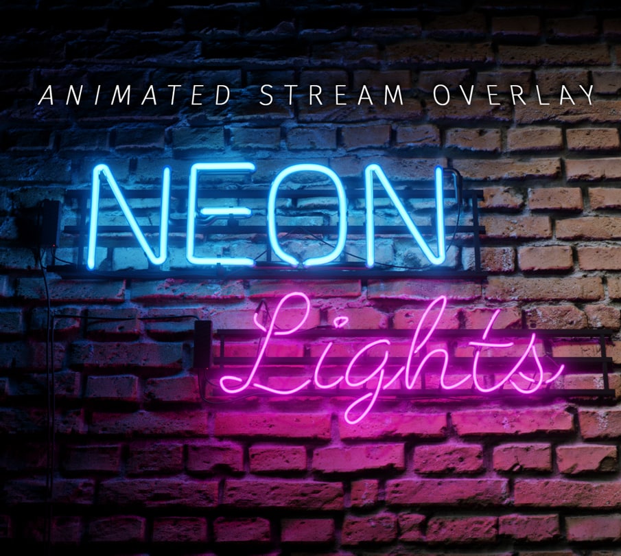 Animated Stream Overlay Pack / Neon Futuristic Style / Twitch 