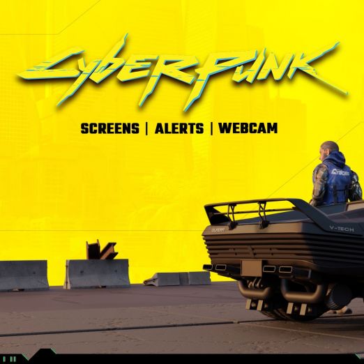 Cyberpunk animated Stream Bundle for Twitch, YouTube and Facebook