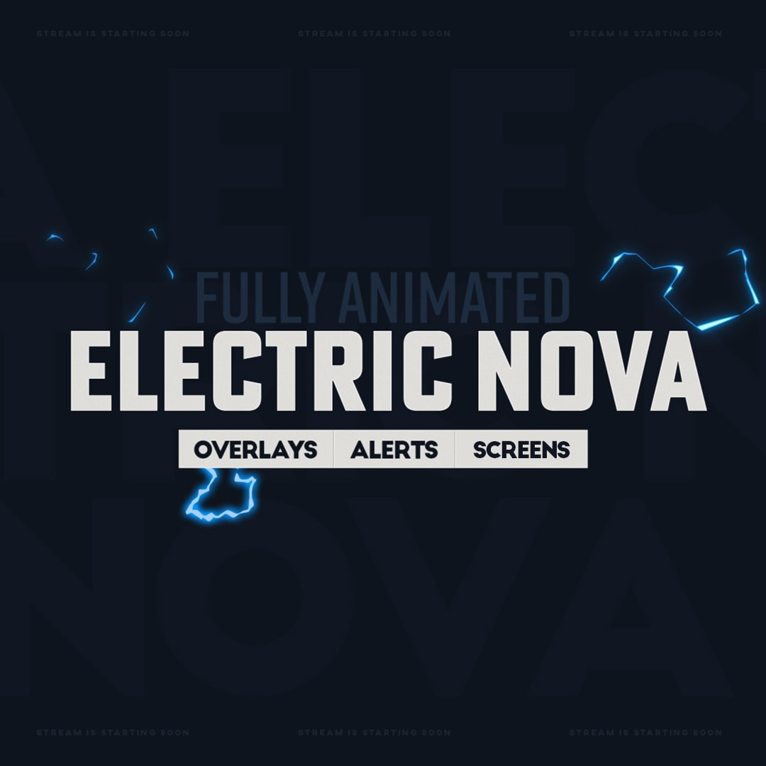 Twitch Overlay Template for Stream, Electric Nova