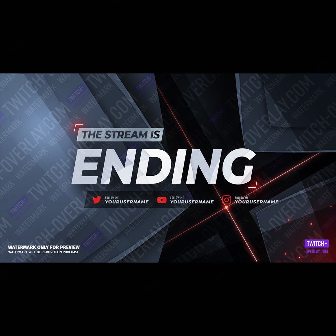 Ending Screen animated for the Quantum Stream Bundle for Twitch, YouTube and Facebook