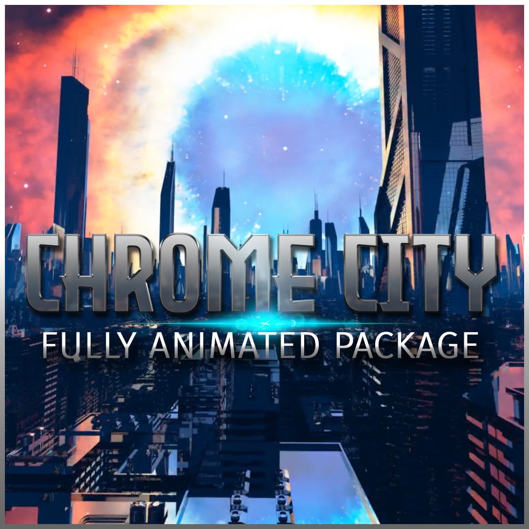 Twitch OVerlay Template animated Chrome City Bundle