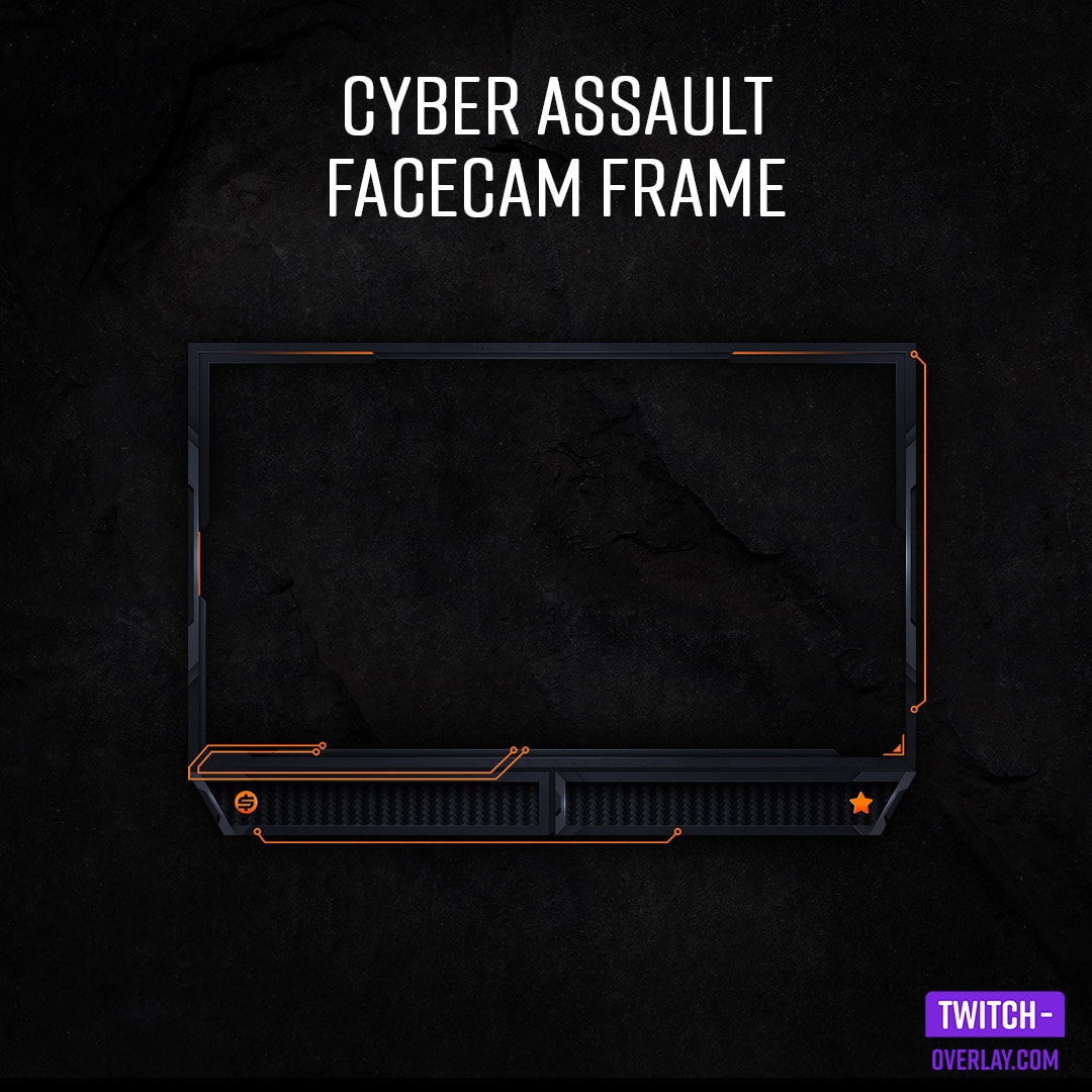 Advanced Facecam Frame design from the Cyber Assault Template Bundle