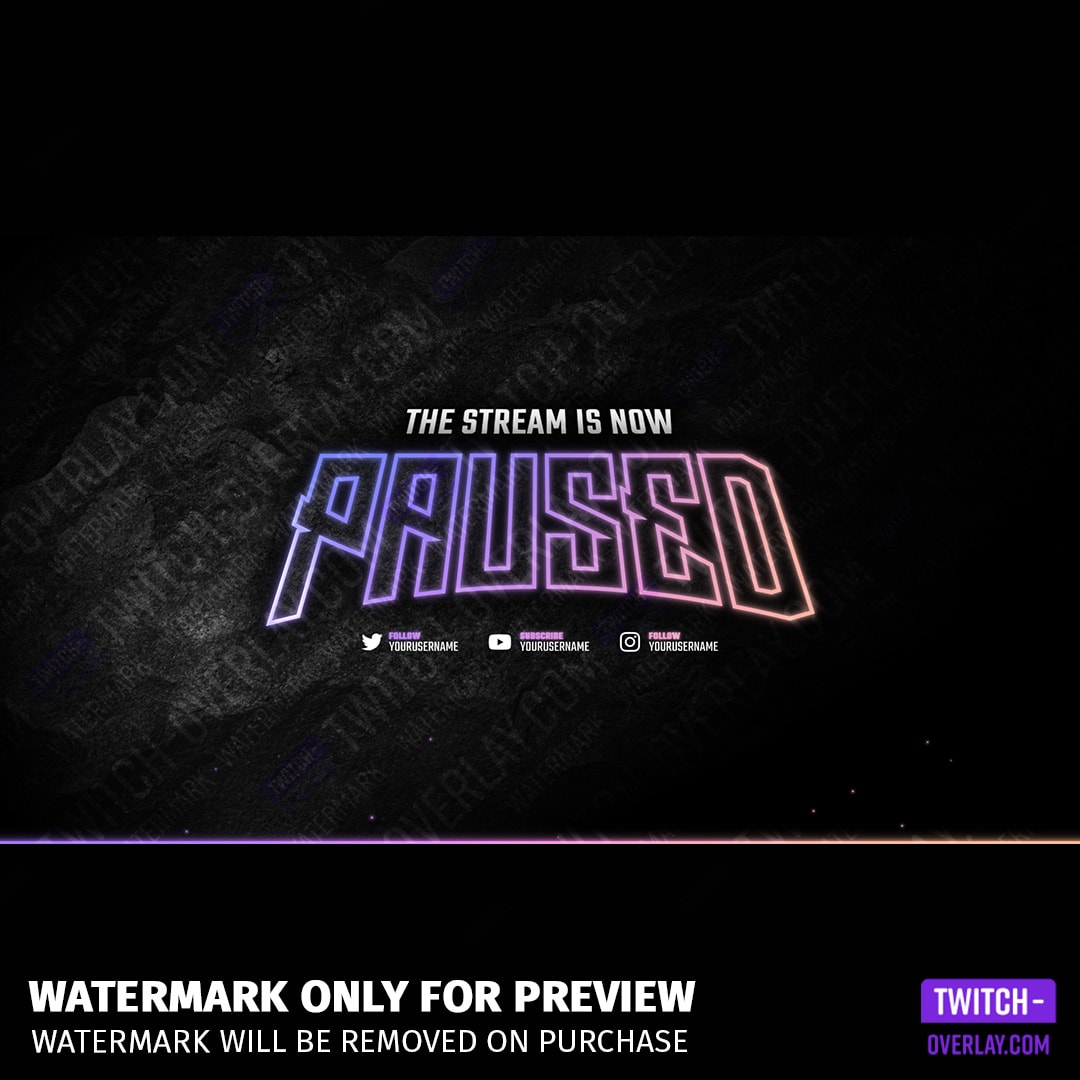 Pause Screen animated for the Midtones Overlay Package for Twitch, YouTube and Facebook
