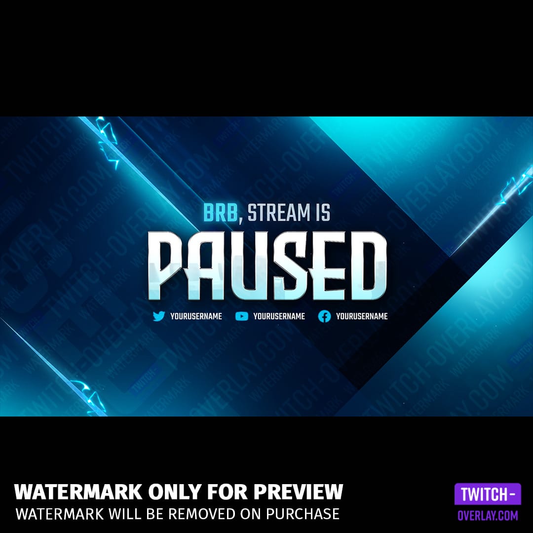 Pause Screen animated for the High Voltage Stream Bundle for Twitch, YouTube and Facebook