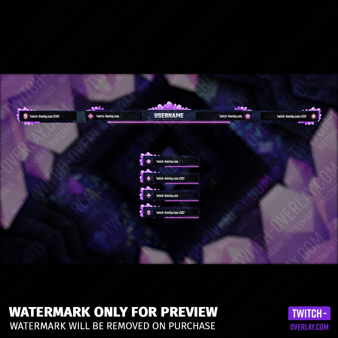 Animated overlay compilation for the Crystal Stream Bundle for Twitch, YouTube and Facebook