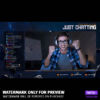 Deep Space Twitch Overlay Bundle preview of the Just Chatting Screen