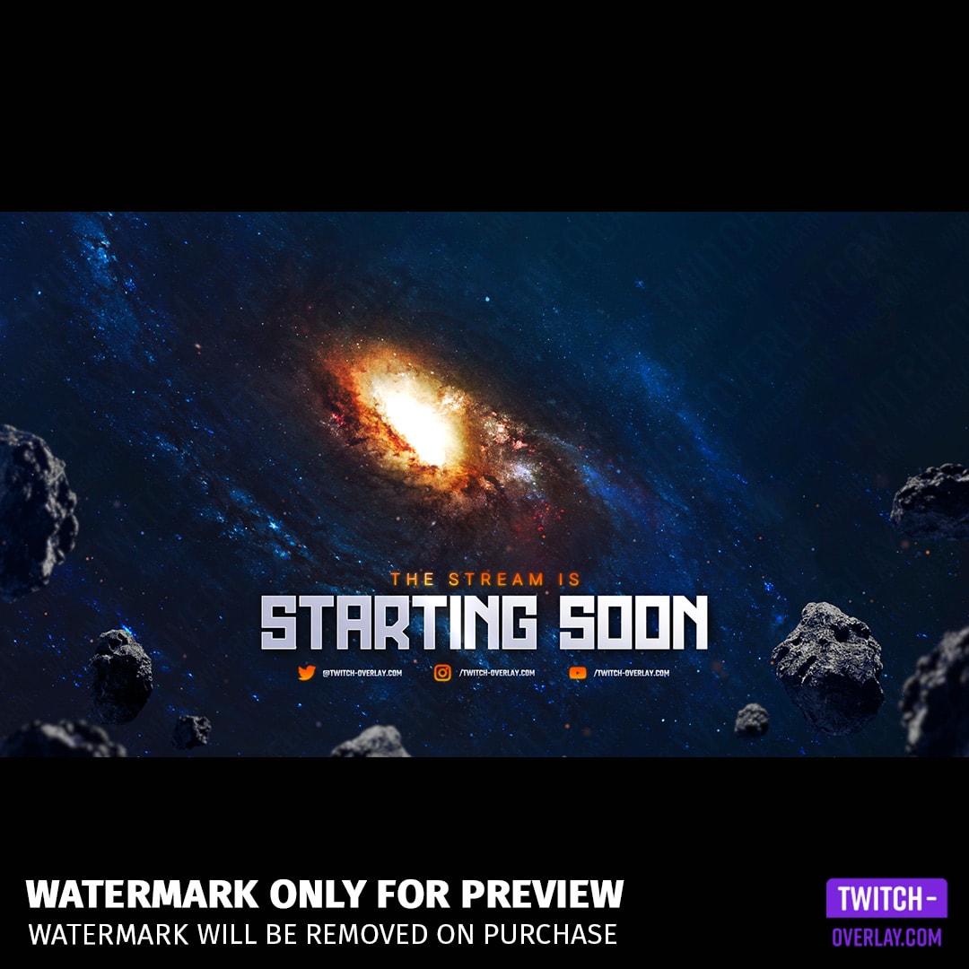 ANIMATED Space Explorer Twitch Screens Stream Starting Soon 