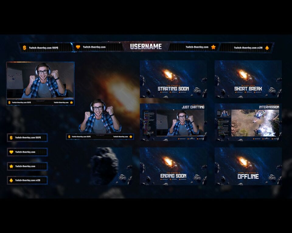 Deep Space Twitch Overlay Template