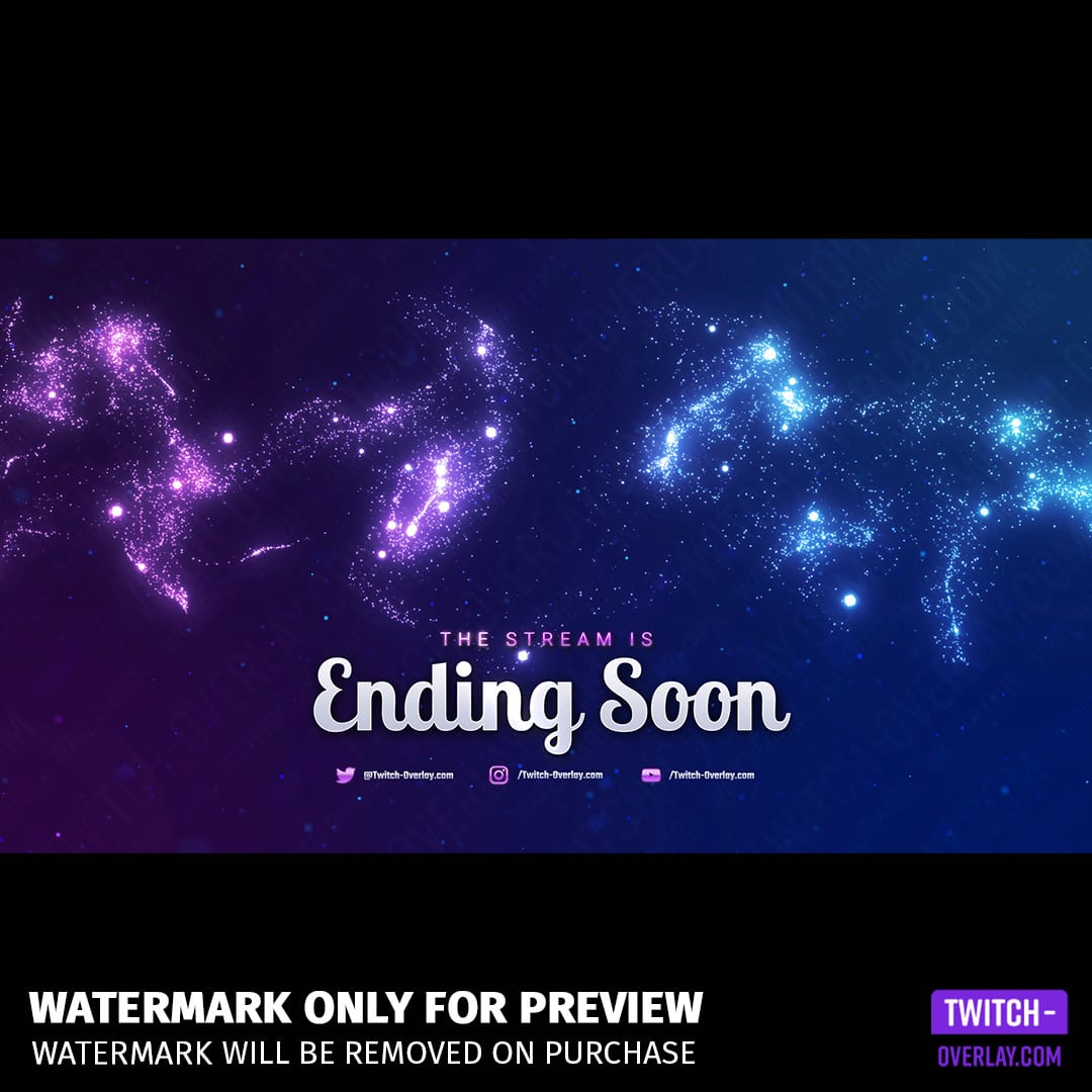 Milkyway Twitch Overlay Template Bundle Vorschau des Ending Screen