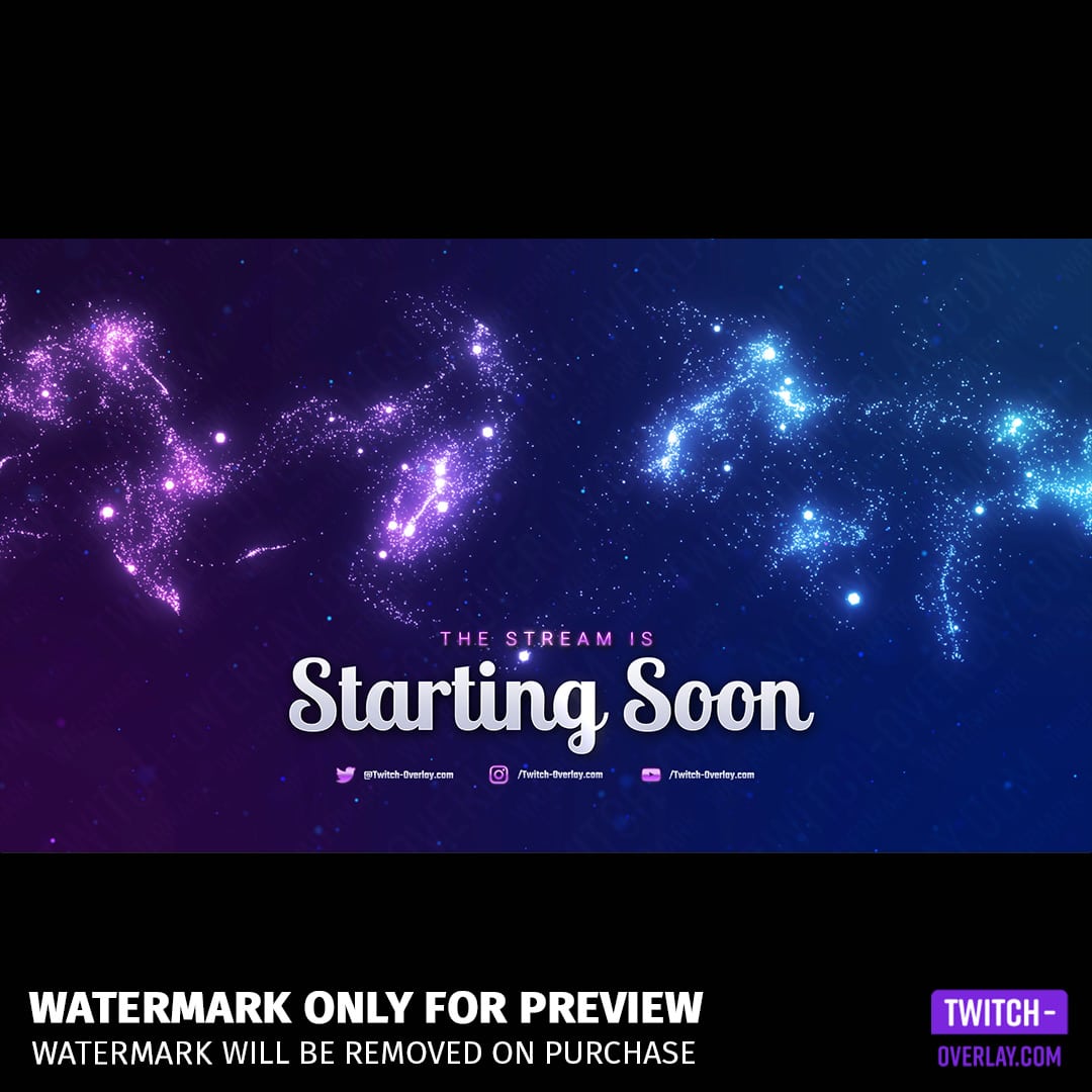 Milkyway Twitch Overlay Template Bundle preview of the Starting Screen