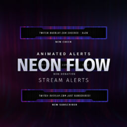 Neon Flow animiertes stream alert Bundle für Twitch, YouTube und Facebook