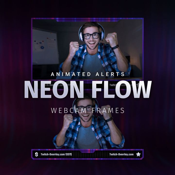 Neon Flow Webcam Overlay | #1 Twitch-Overlay.com