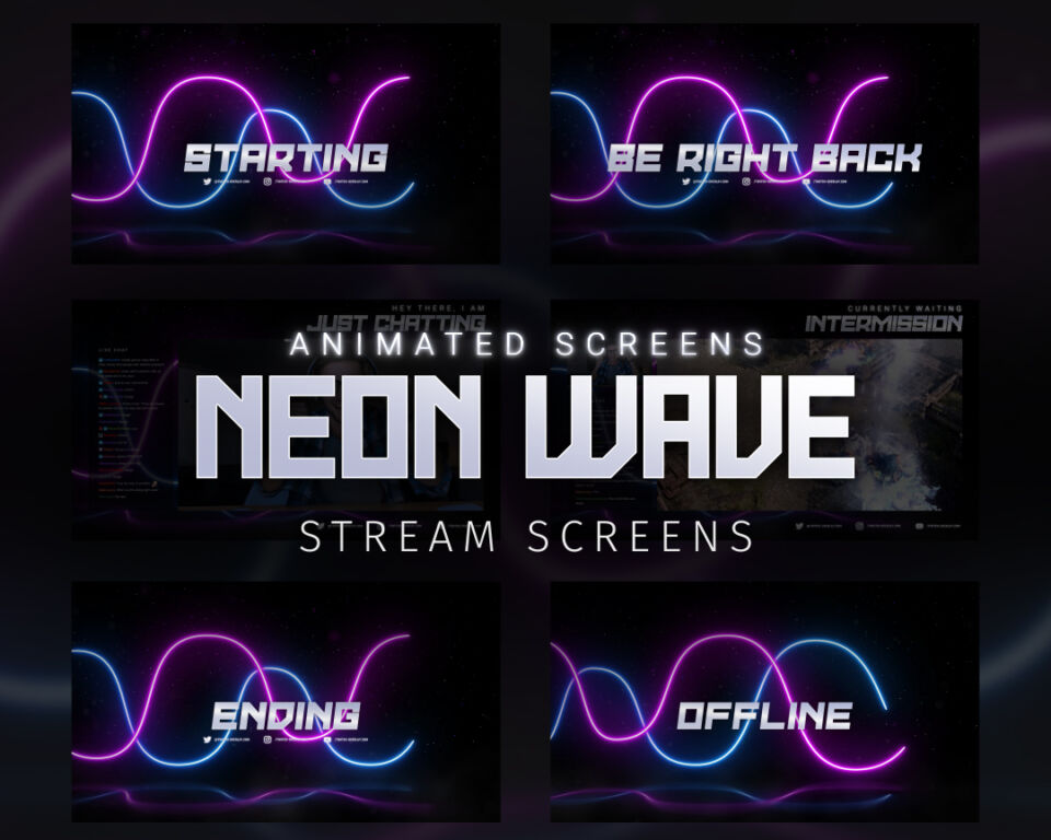 Neon Wave Stream Screens