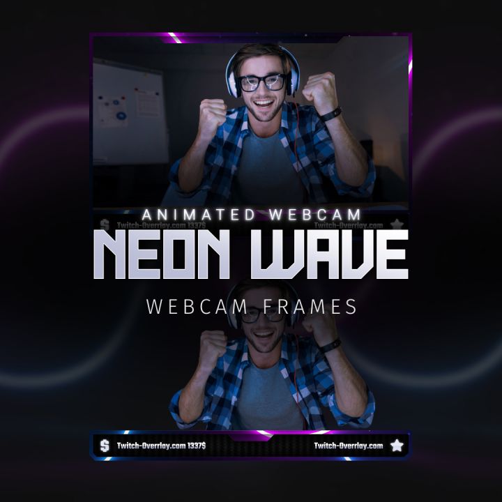 Neon Wave Webcam Frames Bundle | #1 Twitch-Overlay.com