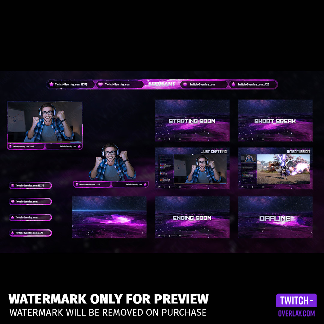 Colorful and 3D Just Chatting animated overlay for Twitch