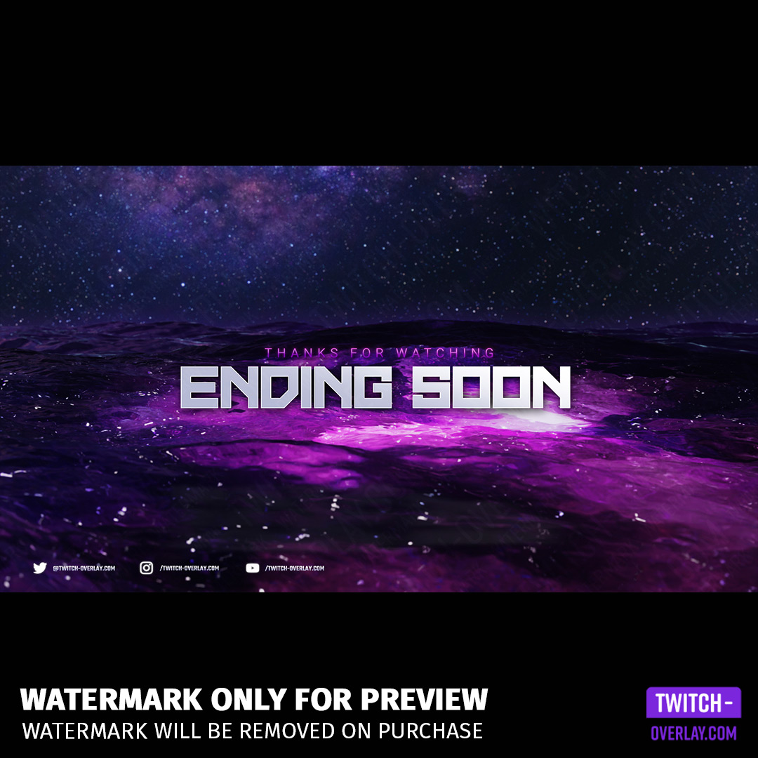 Sea of Stars Twitch Overlay Template Bundle preview of the Ending Screen