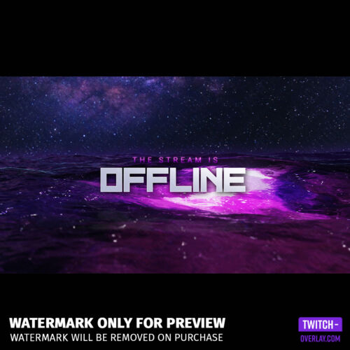 Sea of Stars Twitch Overlay Template Bundle preview of the Offline Screen