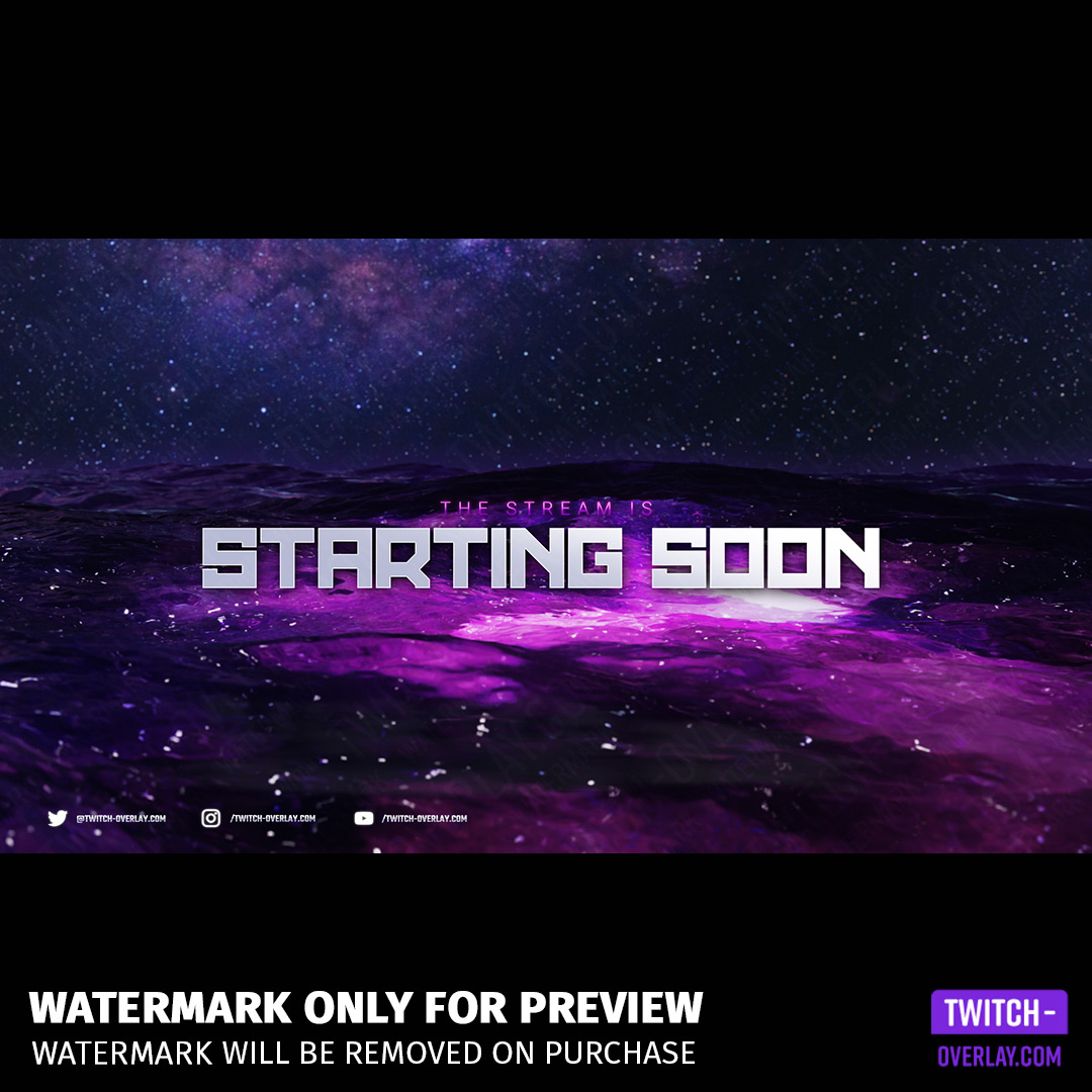 Sea of Stars Twitch Overlay Template Bundle preview of the Starting Screen