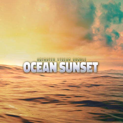 Ocean Sunset animiertes Twitch Stream Bundle für Twitch, YouTube und Facebook