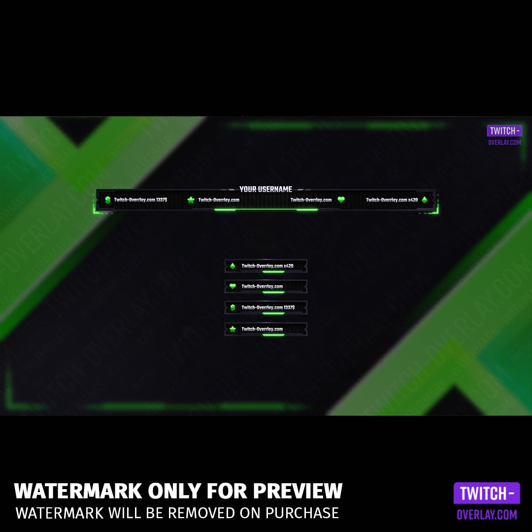 Envious Stream Overlay Bundle preview of the Ingame Stream Overlay and the Stream Labels