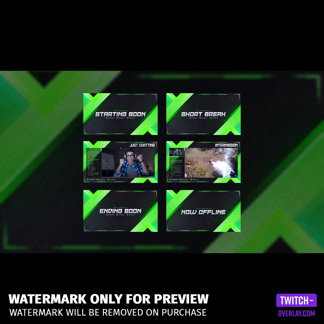 Envious Stream Overlay Bundle preview of the Stream Screens