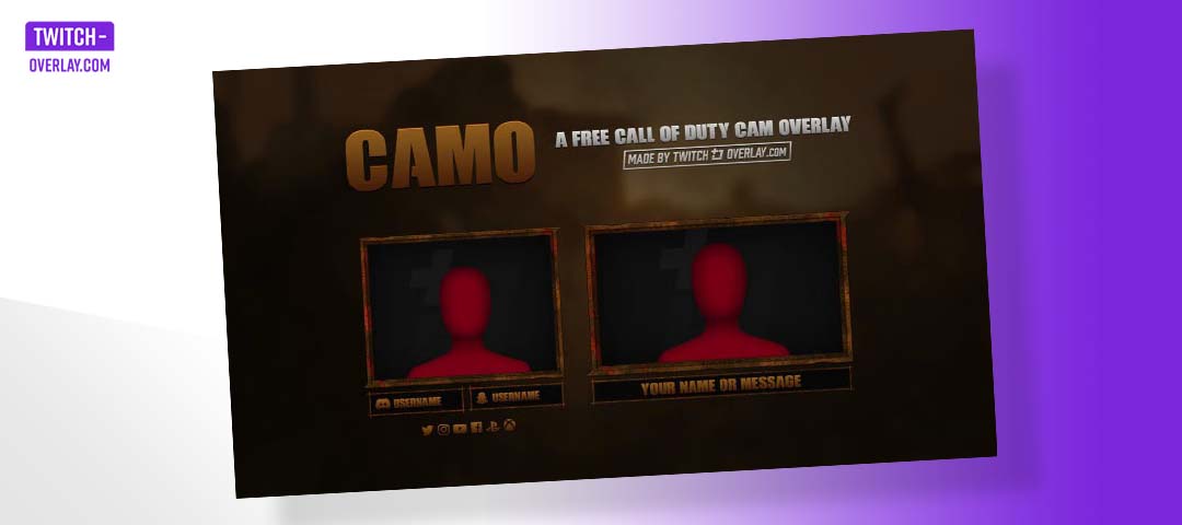 Camo by Twitchoverlay is one of the free Twitch Overlays out there