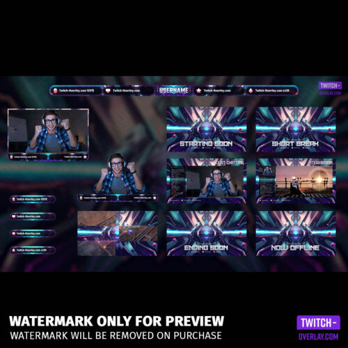 Animated Neon Waves Stream Bundle | #1 Twitch-Overlay.com