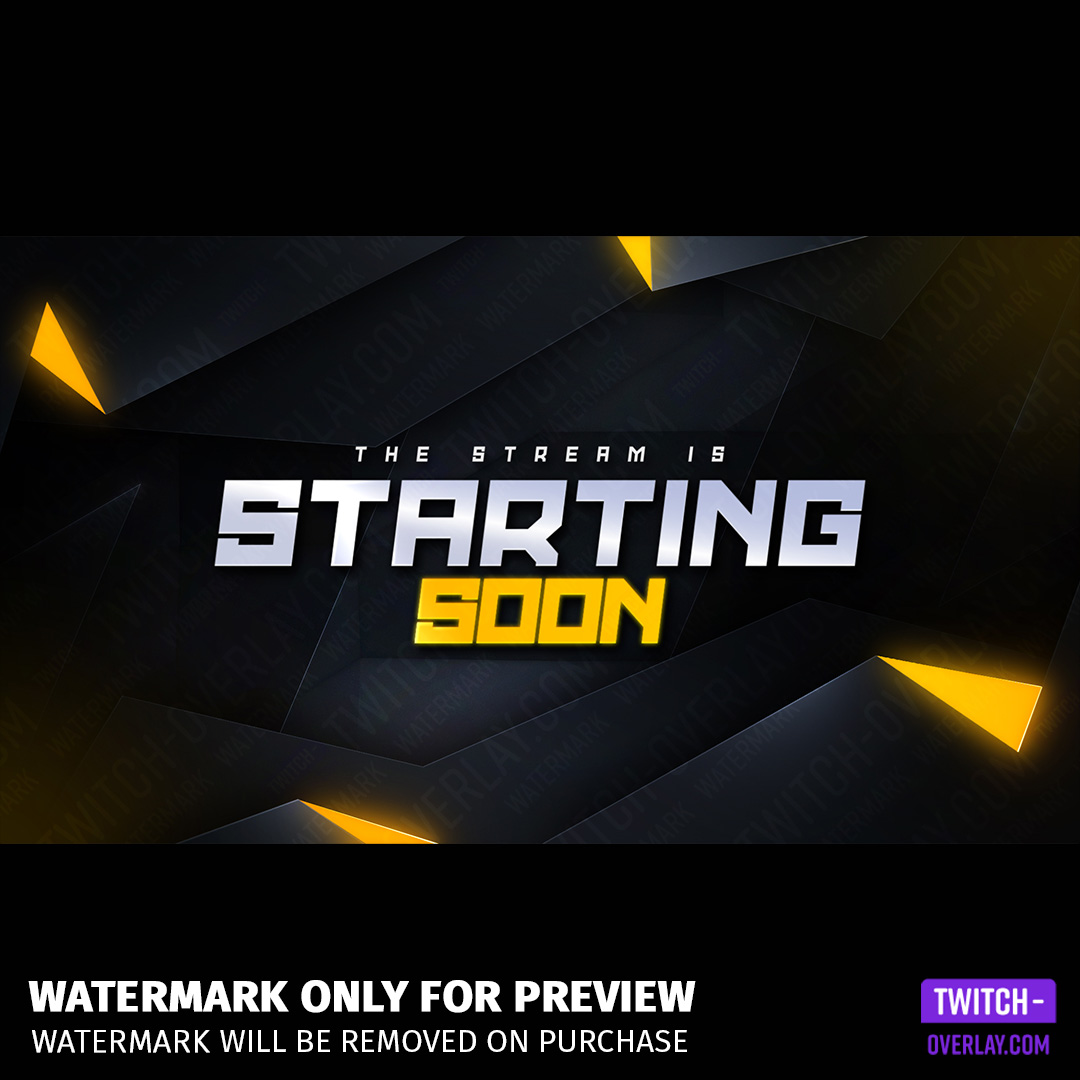 Amber Free Overlay for Twitch and YouTube, preiview of the Stating Screen