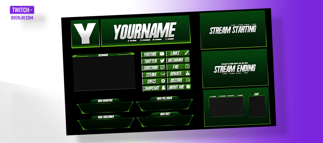 Emerald Free Twitch Pack by FreeTwitchOverlays