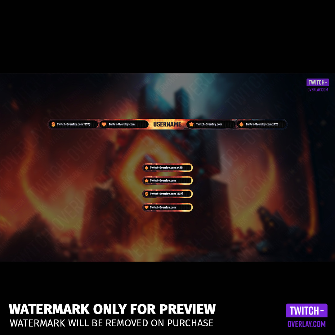 Ancient Forge Stream Overlay Bundle preview of the Ingame Stream Overlay and the Stream Labels