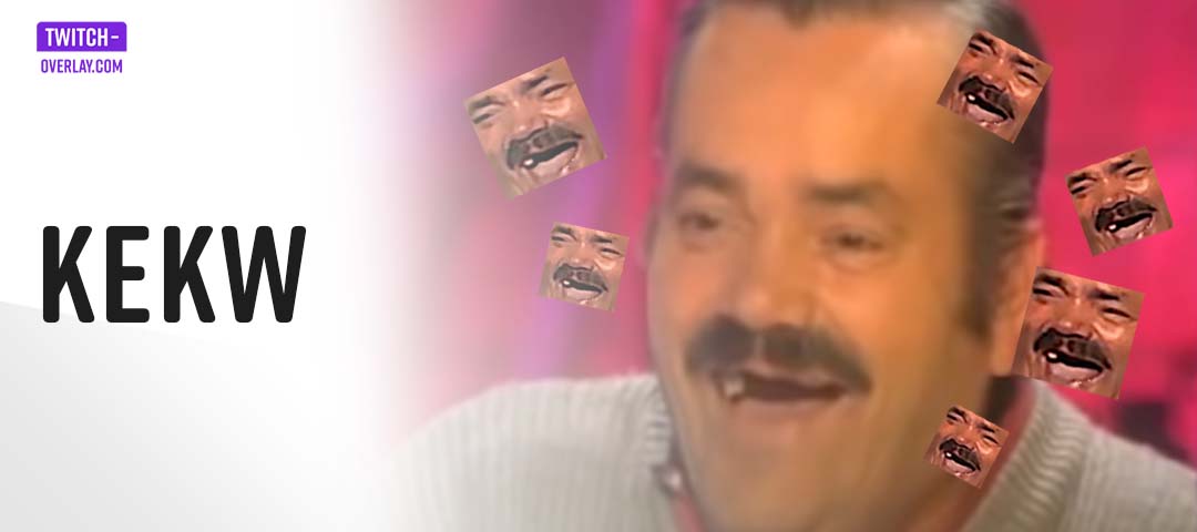 The KEKW emote on Twitch, an image of Juan Joya Borja laughing uncontrollably with tears streaming down his face.